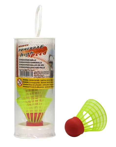 Badminton Bälle Highspeed rot/gelb 5 Stück