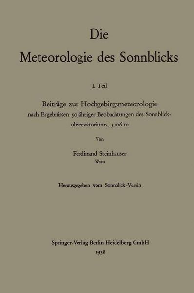 Produktbild: Die Meteorologie des Sonnblicks