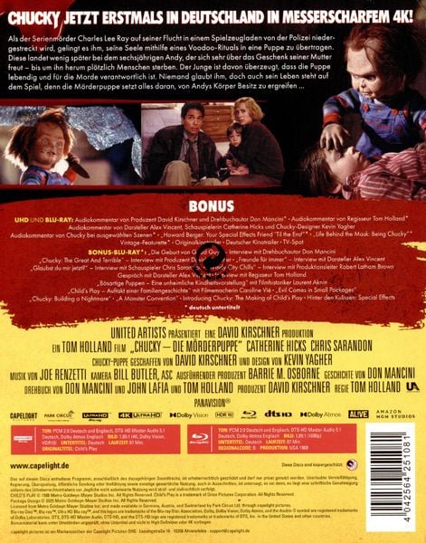 Produktbild: Chucky &ndash; Die M&ouml;rderpuppe - Limitiertes SteelBook (4K Ultra HD+ Blu-ray+ Bonus-Blu-ray)