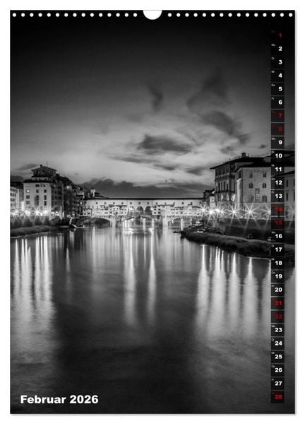 Produktbild: FLORENZ SCHWARZWEI&szlig; (Wandkalender 2026 DIN A3 hoch), CALVENDO Monatskalender