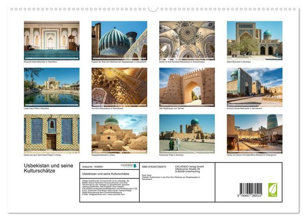 Produktbild: Usbekistan und seine Kultursch&auml;tze (hochwertiger Premium Wandkalender 2026 DIN A2 quer), Kunstdruck in Hochglanz
