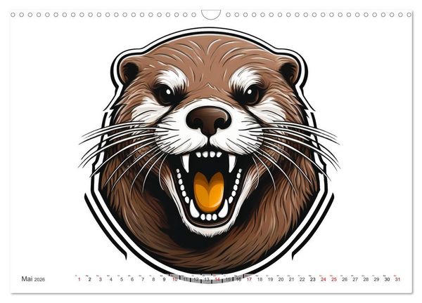 Produktbild: Beast Mode - Wilde Maskottchen (Wandkalender 2026 DIN A3 quer), CALVENDO Monatskalender