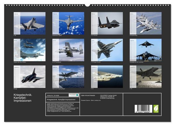 Produktbild: Kriegstechnik. Kampfjet-Impressionen (hochwertiger Premium Wandkalender 2026 DIN A2 quer), Kunstdruck in Hochglanz