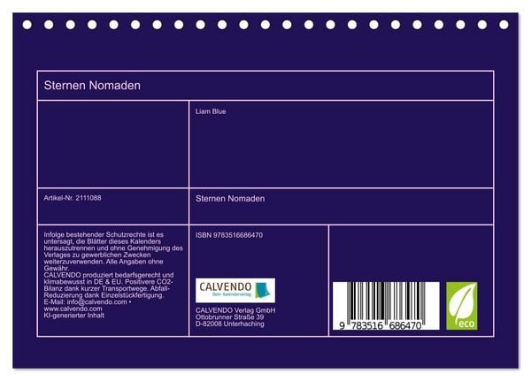 Produktbild: Sternen Nomaden (Tischkalender 2026 DIN A5 quer), CALVENDO Monatskalender
