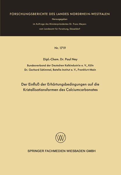Produktbild: Der Einflu&szlig; der Erh&auml;rtungsbedingungen auf die Kristallisationsformen des Calciumcarbonates