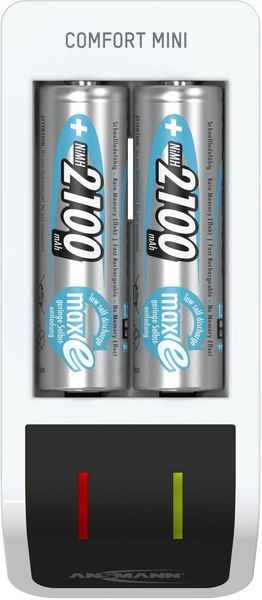Produktbild: ANSMANN Akku-Ladeger&auml;t Comfort Mini + 2&times; AA 2100mAh