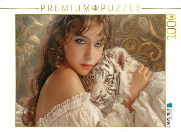 CALVENDO Puzzle Kindliche Liebe zu Tieren | 1000 Teile Lege-Größe 64x48cm Foto-Puzzle für glückliche Stunden