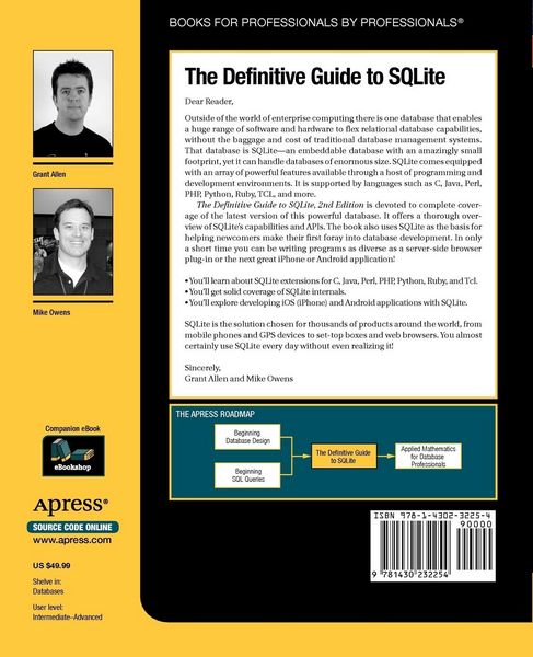 Produktbild: The Definitive Guide to SQLite