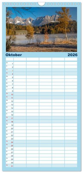 Produktbild: Familienplaner 2026 - Der Wilde Kaiser, das Kletterparadies bei Kitzb&uuml;hel mit 5 Spalten (Wandkalender, 21 x 45 cm) CALVENDO