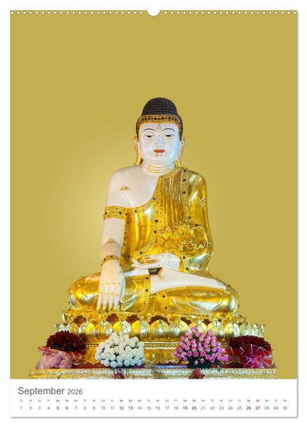 Produktbild: Buddha tr&auml;gt Gold (hochwertiger Premium Wandkalender 2026 DIN A2 hoch), Kunstdruck in Hochglanz