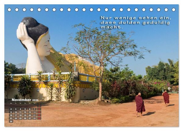Produktbild: BUDDHAS WEISHEITEN - Balsam f&uuml;r die Seele (Tischkalender 2026 DIN A5 quer), CALVENDO Monatskalender