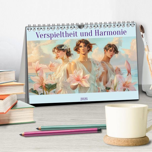 Produktbild: Verspieltheit und Harmonie (Tischkalender 2026 DIN A5 quer), CALVENDO Monatskalender