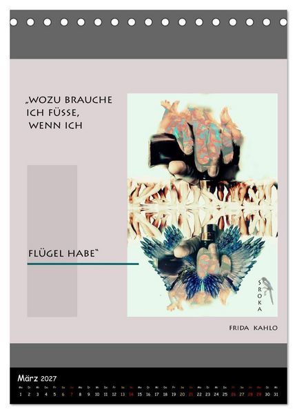 Produktbild: Frida Kahlo - Zitate im Dialog (Tischkalender 2027 DIN A5 hoch), CALVENDO Monatskalender