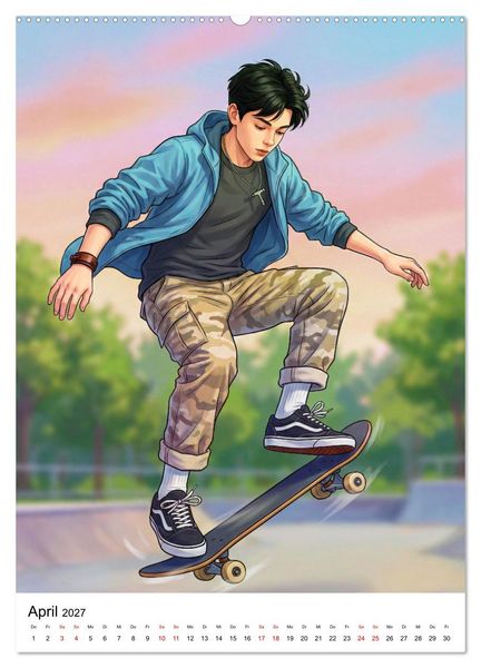 Produktbild: Level Up - Skate Vibes (hochwertiger Premium Wandkalender 2027 DIN A2 hoch), Kunstdruck in Hochglanz