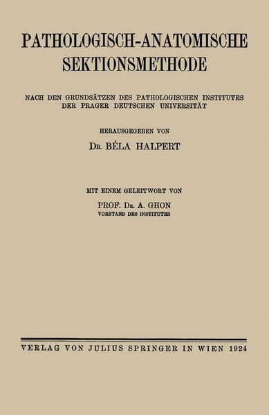 Produktbild: Pathologisch-anatomische Sektionsmethode