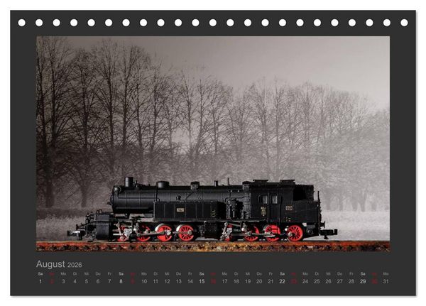 Produktbild: Dampflokomotiven in Spur N (Tischkalender 2026 DIN A5 quer), CALVENDO Monatskalender