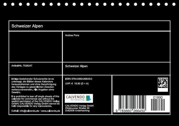 Produktbild: Schweizer Alpen (Tischkalender immerw&auml;hrend DIN A5 quer)