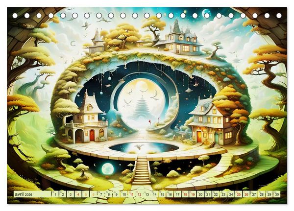 Produktbild: Des Portes imaginaires (Calendrier de bureau 2026 DIN A5 vertical), CALVENDO calendrier mensuel