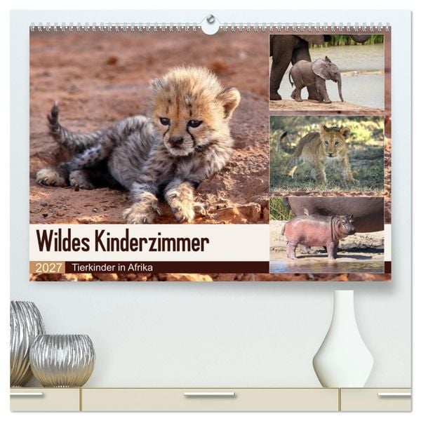 Produktbild: Wildes Kinderzimmer - Tierkinder in Afrika (hochwertiger Premium Wandkalender 2027 DIN A2 quer), Kunstdruck in Hochglanz