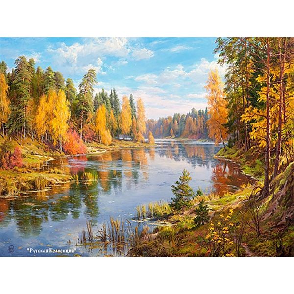 Produktbild: PRACHT Diamond Painting Flusslandschaft 40x30cm