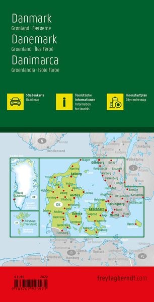 Dänemark, Straßenkarte 1:400.000, freytag & berndt
