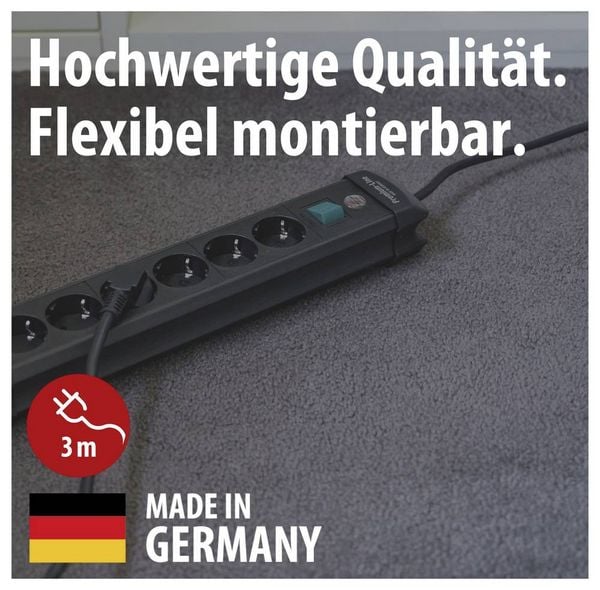 Produktbild: Brennenstuhl 1951100100 Steckdosenleiste mit Schalter 10fach Schwarz Schutzkontakt 1 St.