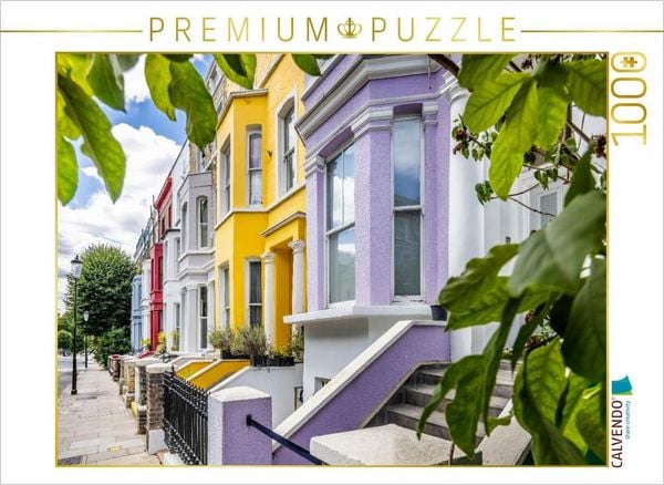 CALVENDO Puzzle Bunte Hausfassaden mit Stil Notting Hill | 1000 Teile Lege-Größe 64x48cm Foto-Puzzle für glückliche Stunden