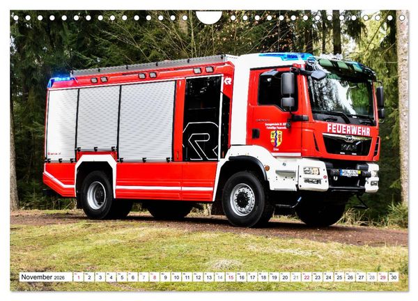 Produktbild: Feuerwehrfahrzeuge (Wandkalender 2026 DIN A4 quer), CALVENDO Monatskalender