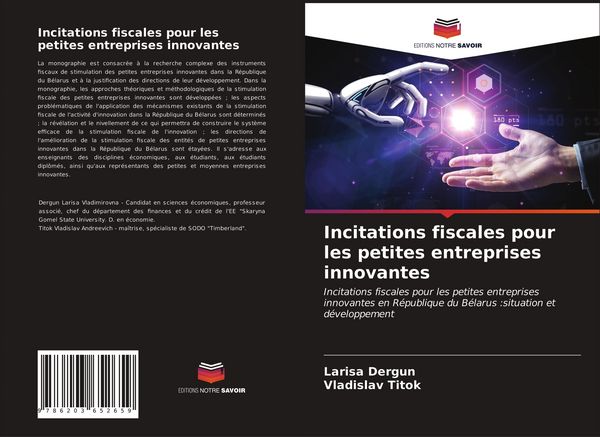 Produktbild: Incitations fiscales pour les petites entreprises innovantes