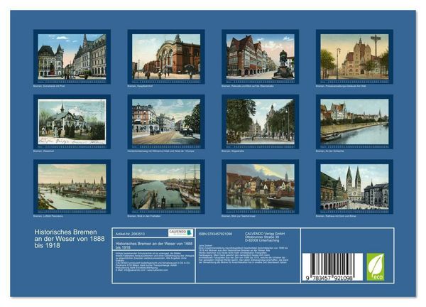 Produktbild: Historisches Bremen an der Weser von 1888 bis 1918 (Wandkalender 2026 DIN A4 quer), CALVENDO Monatskalender