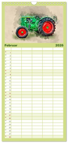 Produktbild: Familienplaner 2026 - Traktoren f&uuml;r Liebhaber mit 5 Spalten (Wandkalender, 21 x 45 cm) CALVENDO