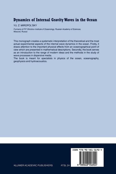 Produktbild: Dynamics of Internal Gravity Waves in the Ocean