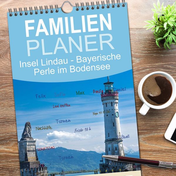 Produktbild: Familienplaner 2026 - Insel Lindau - Bayerische Perle im Bodensee mit 5 Spalten (Wandkalender, 21 x 45 cm) CALVENDO