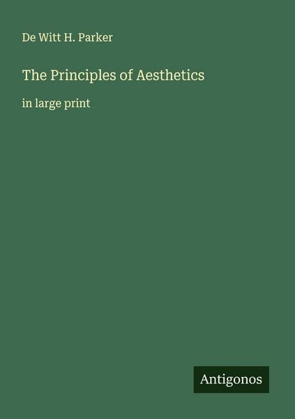 Produktbild: The Principles of Aesthetics