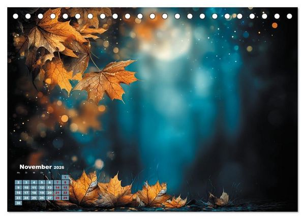 Produktbild: Herbstgefl&uuml;ster - Farben, die vom Wind erz&auml;hlen (Tischkalender 2026 DIN A5 quer), CALVENDO Monatskalender