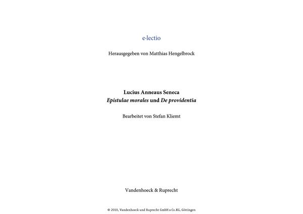 Produktbild: Seneca, Epistulae morales