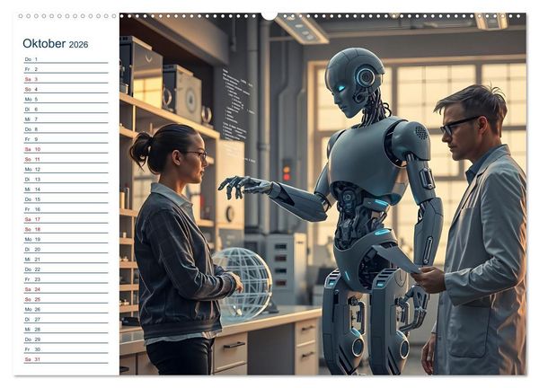Produktbild: Roboter im Einsatz - Digitale Vernetzung und die Zukunft der Arbeit (Wandkalender 2026 DIN A2 quer), CALVENDO Monatskalender