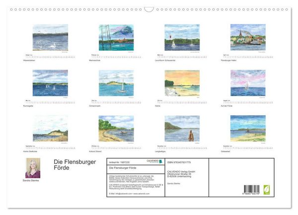 Produktbild: Die Flensburger F&ouml;rde (Wandkalender 2026 DIN A2 quer), CALVENDO Monatskalender