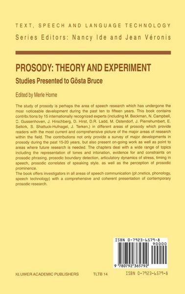 Produktbild: Prosody: Theory and Experiment