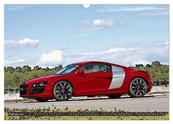 Produktbild: Sportwagen in knalligem Graffiti Style (Wandkalender 2026 DIN A3 quer), CALVENDO Monatskalender