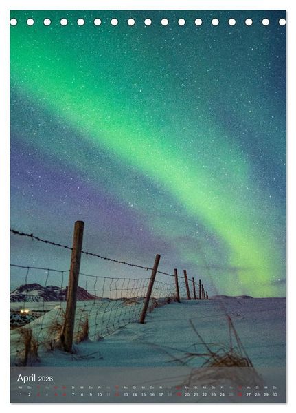 Produktbild: Aurora - Polarlicht des Nordens (Tischkalender 2026 DIN A5 hoch), CALVENDO Monatskalender