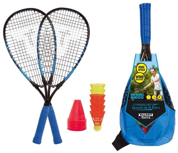 *Speedbadminton Set SPEED 6600 im Slingbag black/blue,
