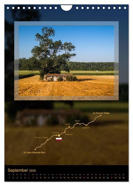Produktbild: Jakobsweg Via Podiensis (Wandkalender 2026 DIN A4 hoch), CALVENDO Monatskalender