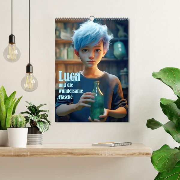 Produktbild: Luca und die wundersame Flasche (Wandkalender 2026 DIN A3 hoch), CALVENDO Monatskalender