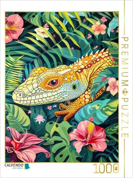 Produktbild: CALVENDO Puzzle Dschungeltiere Pop-Art | 1000 Teile Lege-Gr&ouml;&szlig;e 64x48cm Foto-Puzzle f&uuml;r gl&uuml;ckliche Stunden