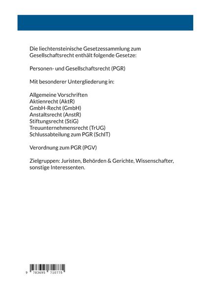 Produktbild: Gesetzessammlung des liechtensteinischen Rechts - Gesellschaftsrecht