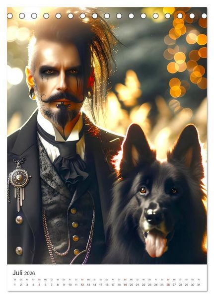 Produktbild: Schatten und Stil - KI M&auml;nner im Gothic Stil (Tischkalender 2026 DIN A5 hoch), CALVENDO Monatskalender