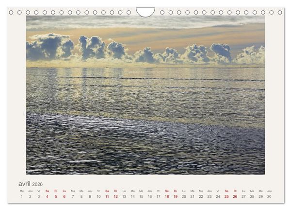 Produktbild: La mer sous le ciel (Calendrier mural 2026 DIN A4 vertical), CALVENDO calendrier mensuel