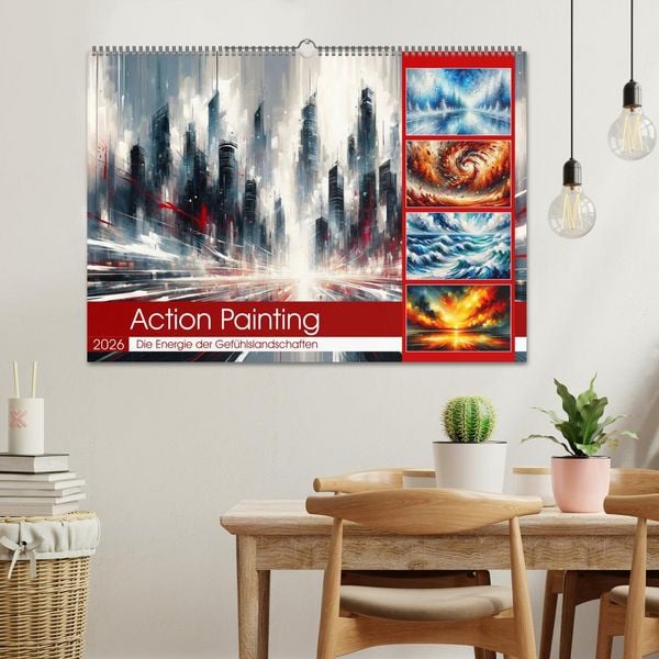Produktbild: Action Painting: Die Energie der Gef&uuml;hlslandschaften (Wandkalender 2026 DIN A2 quer), CALVENDO Monatskalender