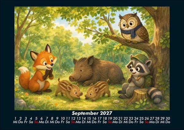 Produktbild: Waldtiere - Abenteuer im Jahreswald 2027 Fotokalender DIN A5